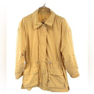Norm Thompson Yellow Lightweight Jacket vintage lined cinched waist spring M